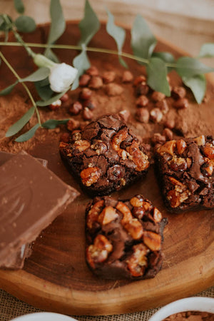 Brownies con swirl de nocciola