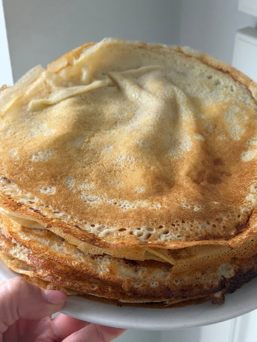 Crepes rellenas de pistacho