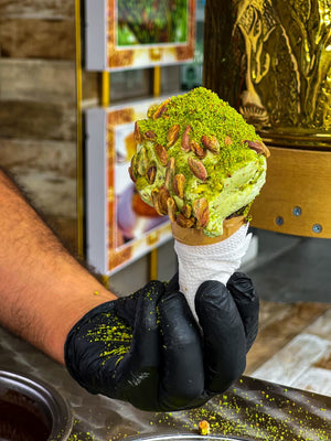 Helado de pistacho sin máquina